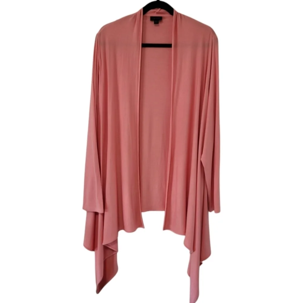 J. Jill Wearever Collection Apricot Asymetric Two Way Open Front Cardigan - XL